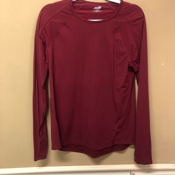Avia Long Sleeve Performance Tee Burgundy Red Size M 8/10 NWT - Picture 1 of 7